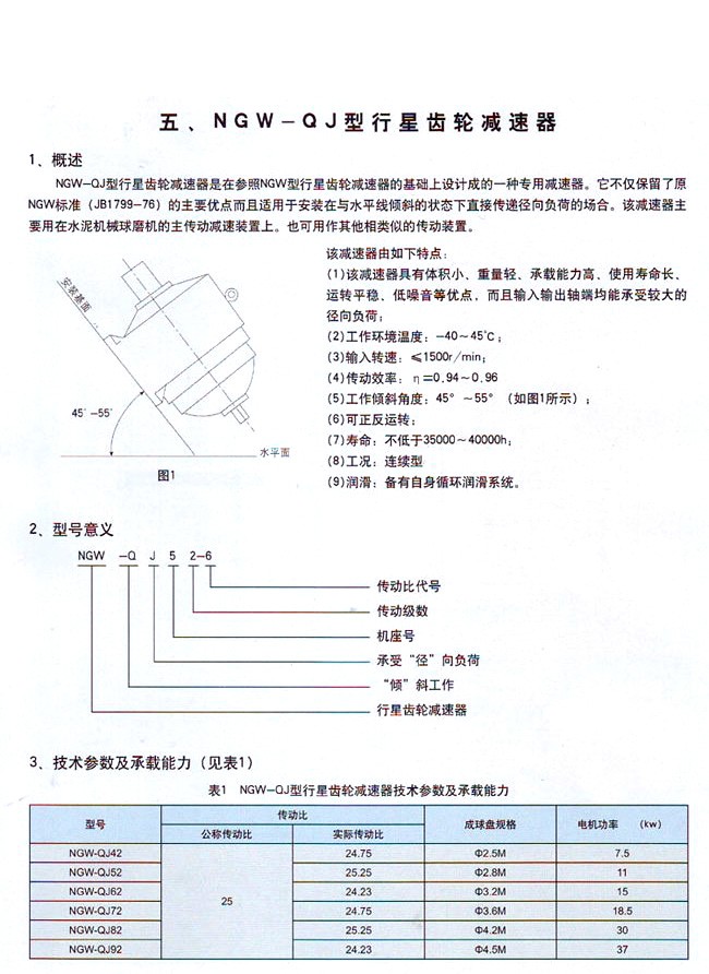 NGW-QJ型行星齿轮减速器