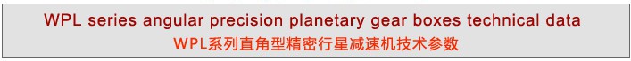 WPL系列直角型精密行星减速机